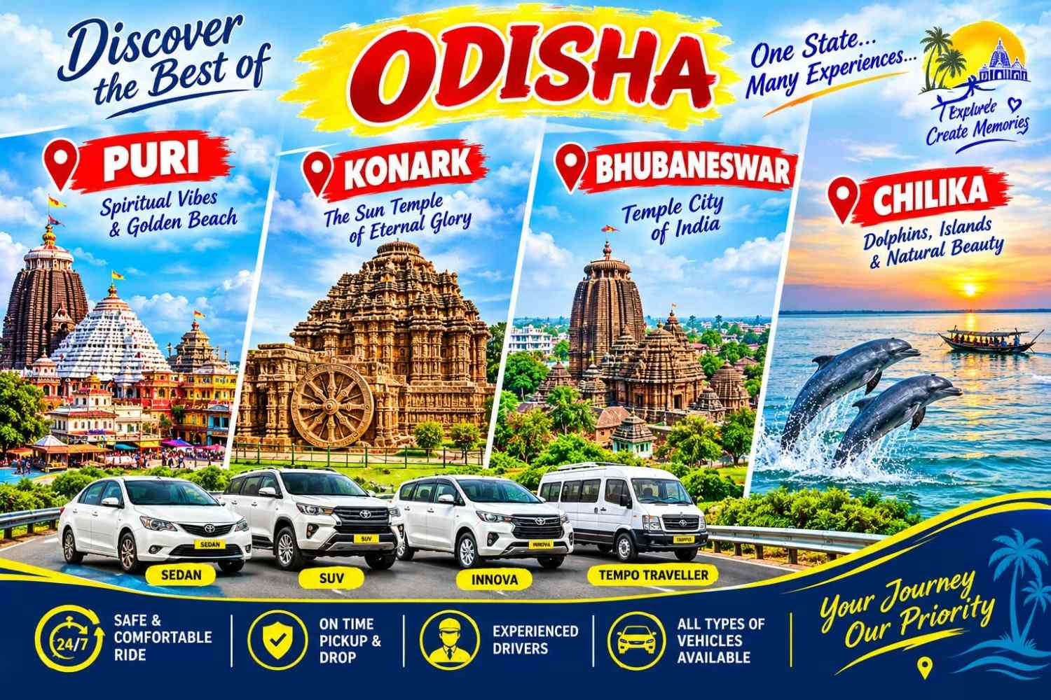 Puri Konark Chilika Bhubaneswar Tour